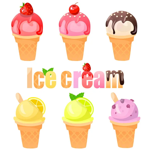 Illustration of ice cream — Stock Vector