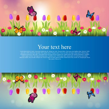 çim ve çiçek ile banner
