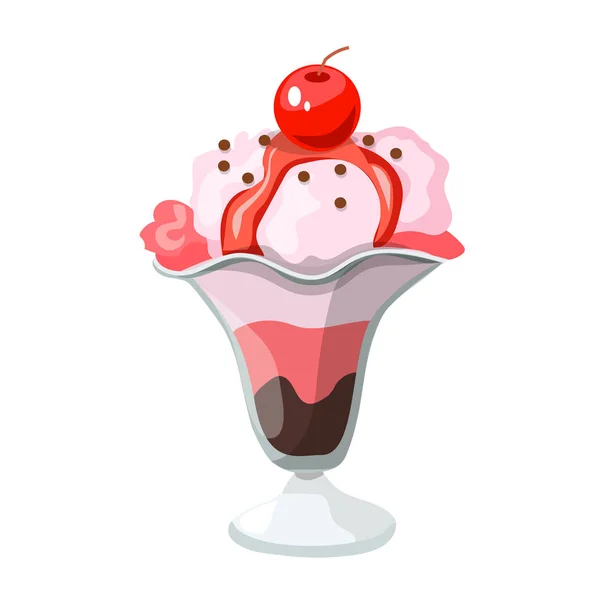 Helado en un vaso — Vector de stock