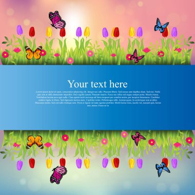 çim ve çiçek ile banner