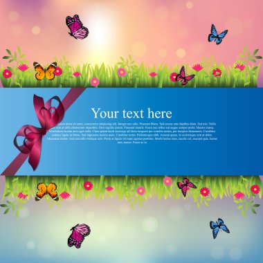 çim ve çiçek ile banner