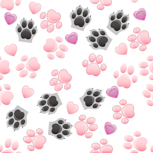 Cat and dog paw print with claws — Stock Vector