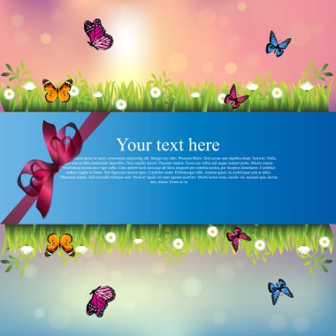 çim ve çiçek ile banner