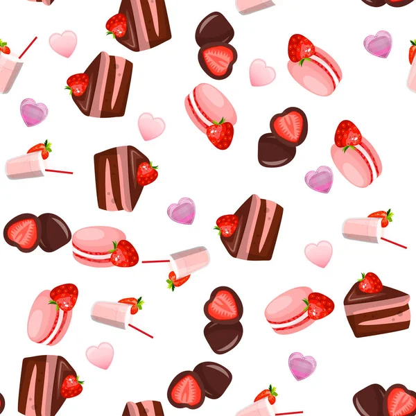 イチゴのチョコレート ケーキ — ストックベクタ