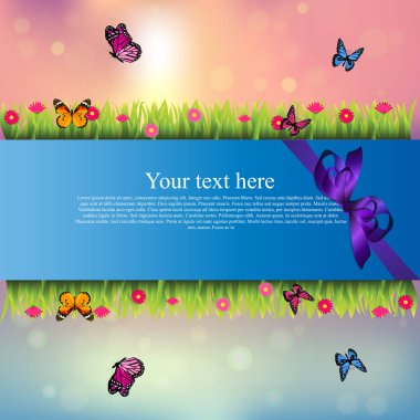 çim ve çiçek ile banner