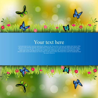 çim ve çiçek ile banner