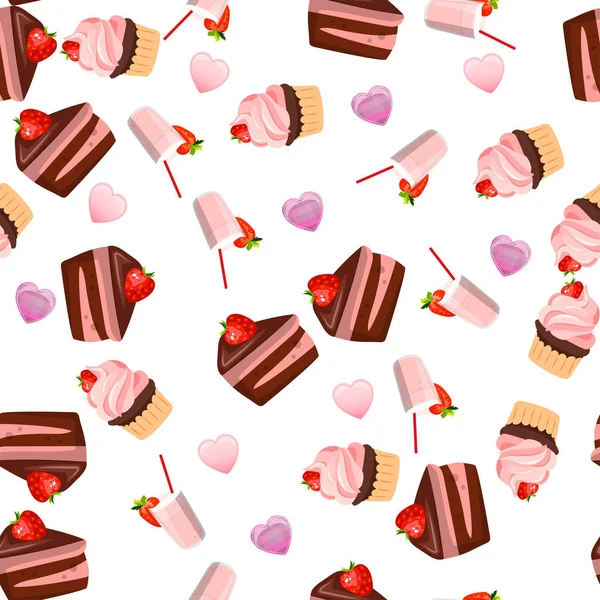 Aardbei chocolade taart — Stockvector