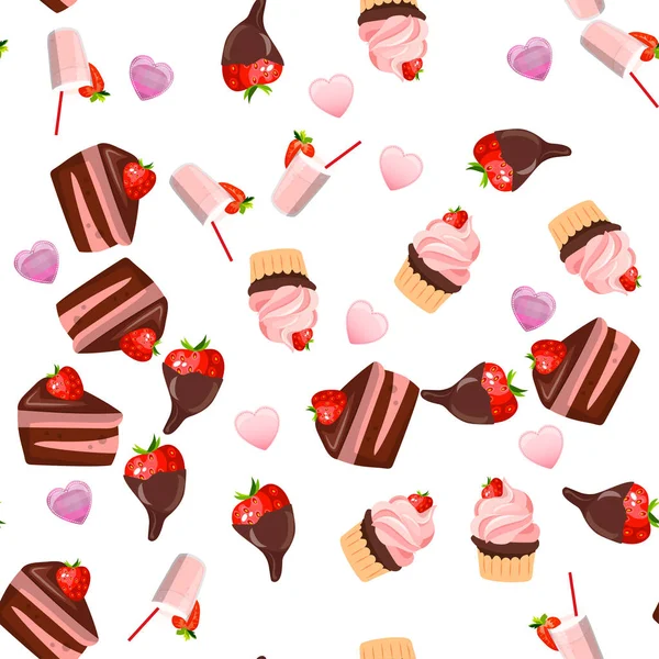 Gâteau au chocolat aux fraises — Image vectorielle