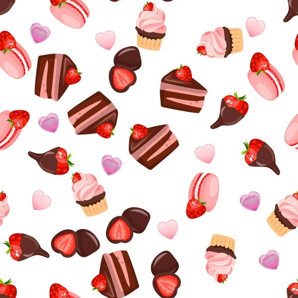 Gâteau au chocolat aux fraises — Image vectorielle