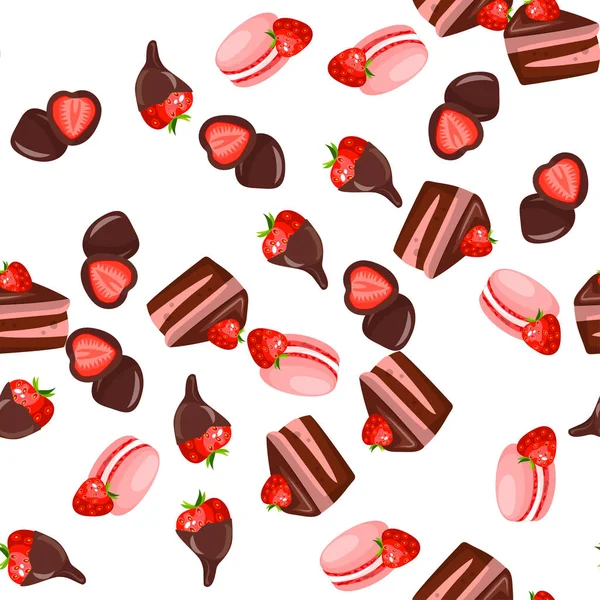 草莓巧克力蛋糕 — 图库矢量图片