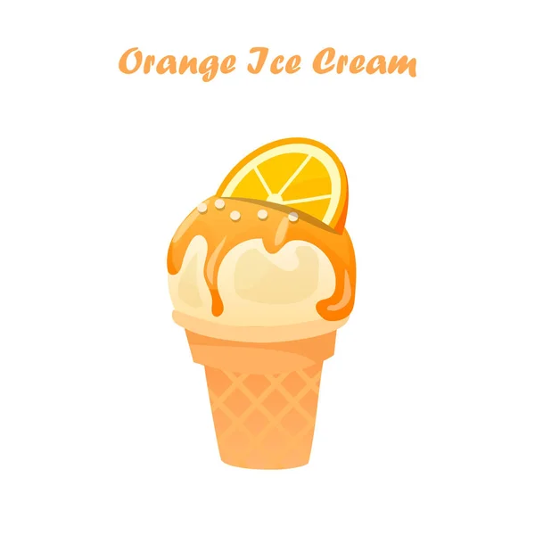 橙色冰淇淋 — 图库矢量图片