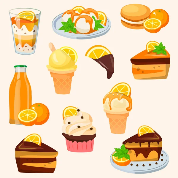 Gâteau à l'orange ou tarte — Image vectorielle