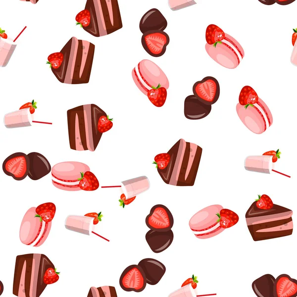 Aardbei chocolade taart — Stockvector