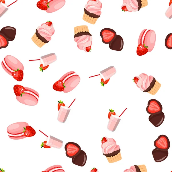 Pastel de chocolate de fresa — Vector de stock