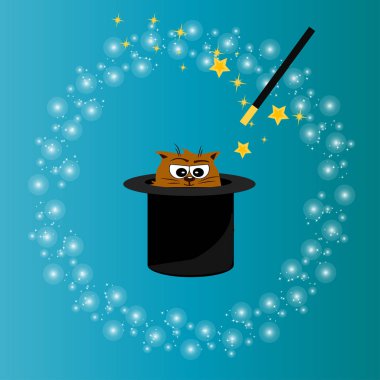 sihirli şapka ile baykuş