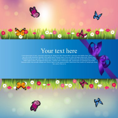 çim ve çiçek ile banner