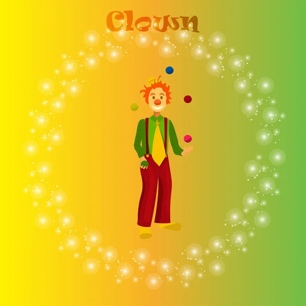 Heureux jonglage cirque clown . — Image vectorielle