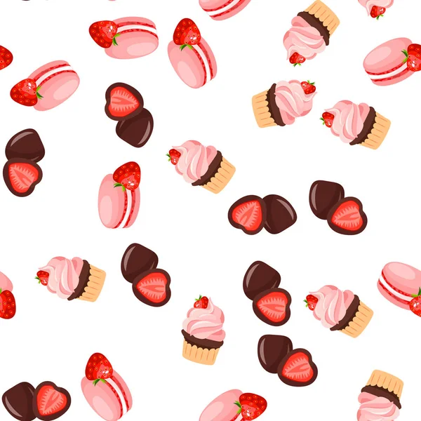 Aardbei chocolade taart — Stockvector