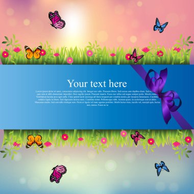 çim ve çiçek ile banner