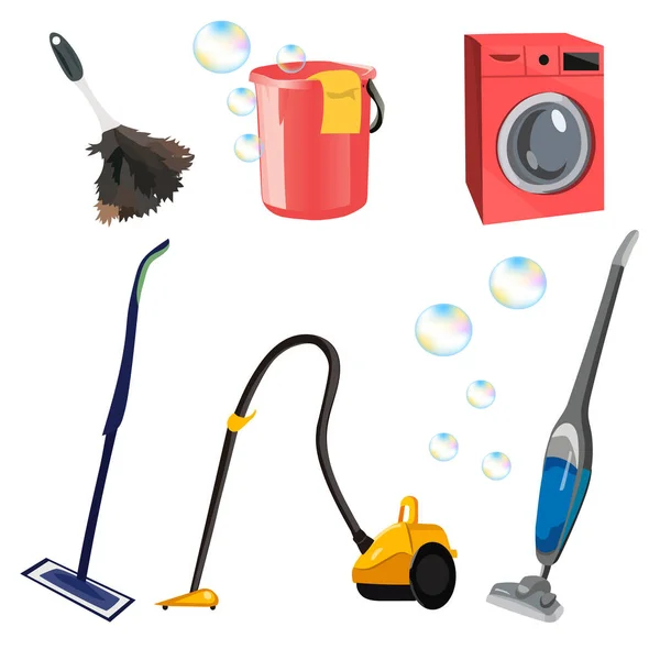 Σετ με εργαλεία καθαρισμού — Διανυσματικό Αρχείο