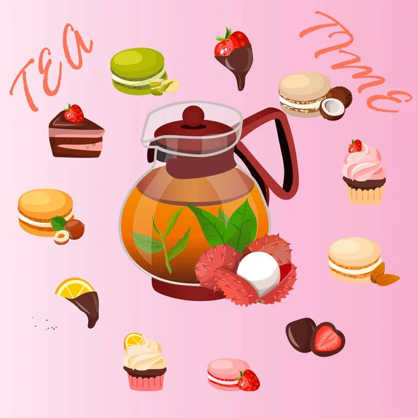 茶壶的插图 — 图库矢量图片