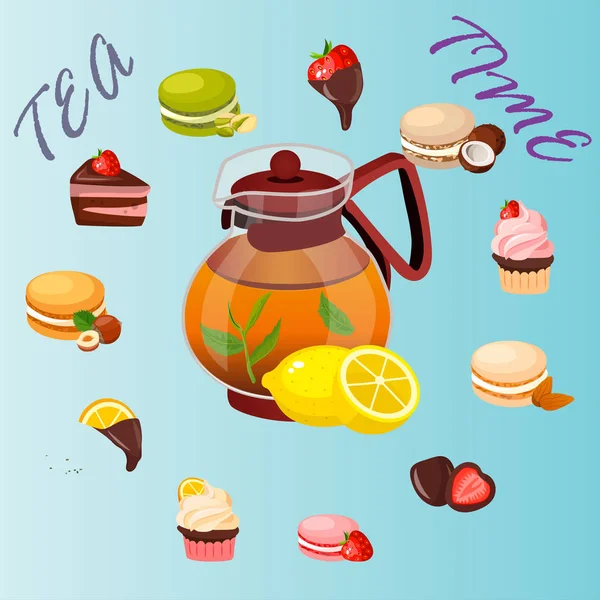 茶壶的插图 — 图库矢量图片