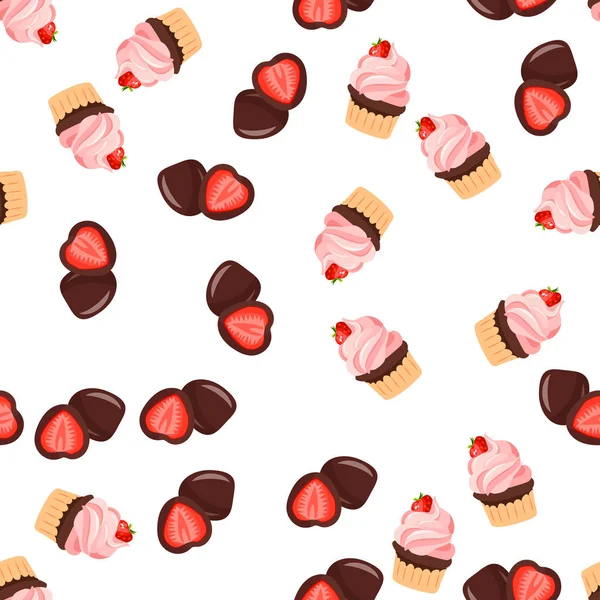 Aardbei chocolade taart — Stockvector