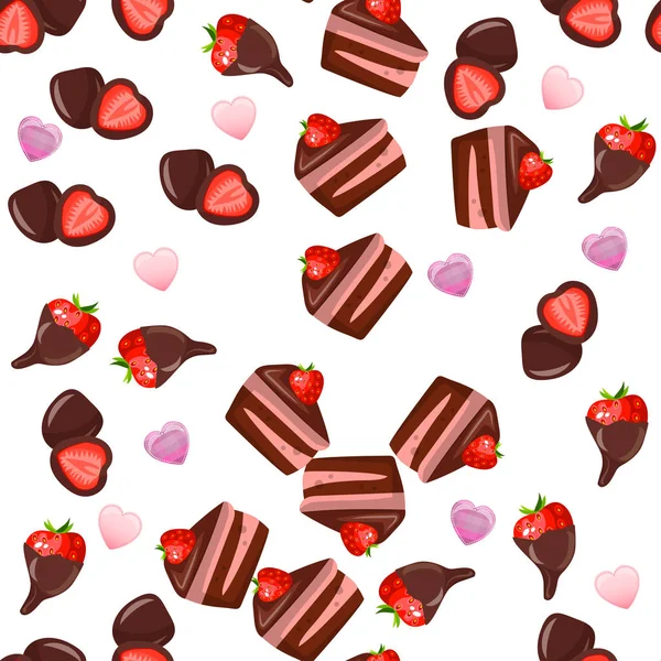 Aardbei chocolade taart — Stockvector