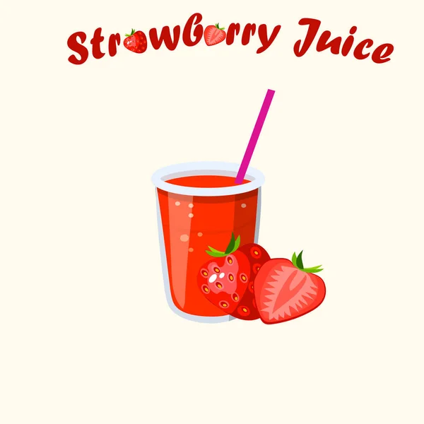 矢量草莓汁 — 图库矢量图片