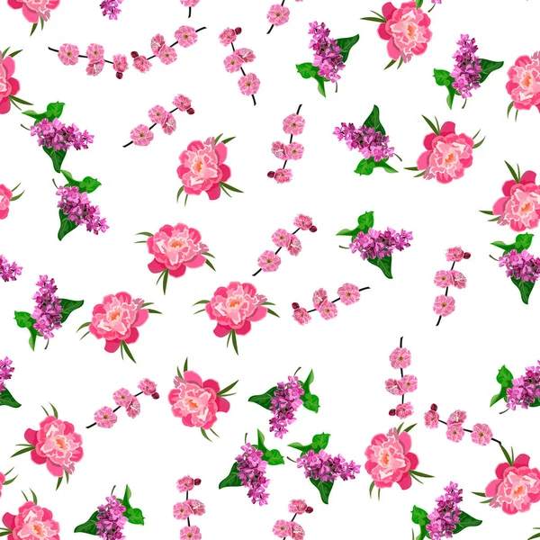 Цветущий лиловый цветок — стоковый вектор