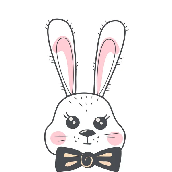 Cute cartoon rabbit with tie — Stock Vector