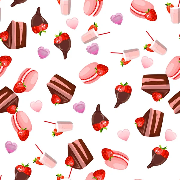 Strawberry chocolate cake — Stock Vector