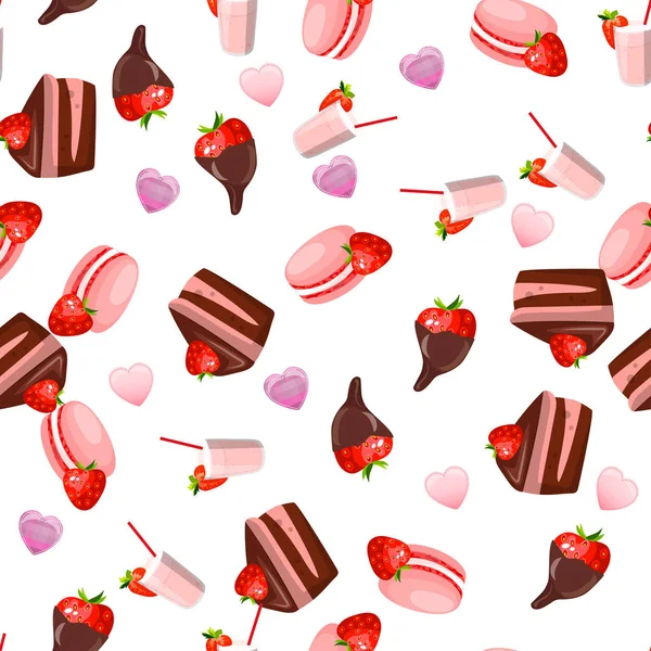 Gâteau au chocolat aux fraises — Image vectorielle