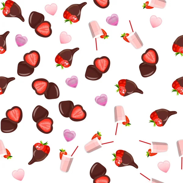 Pastel de chocolate de fresa — Archivo Imágenes Vectoriales