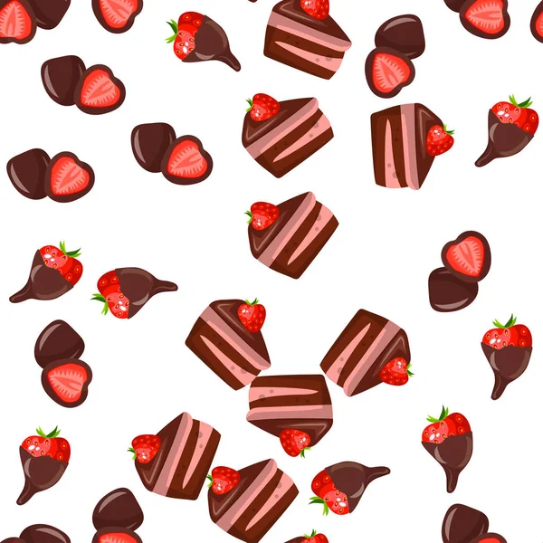 Aardbei chocolade taart — Stockvector