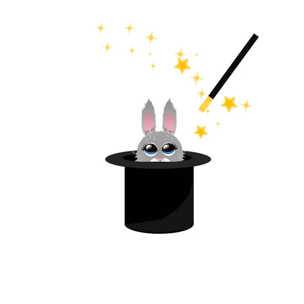 兔子耳朵的魔术帽 — 图库矢量图片