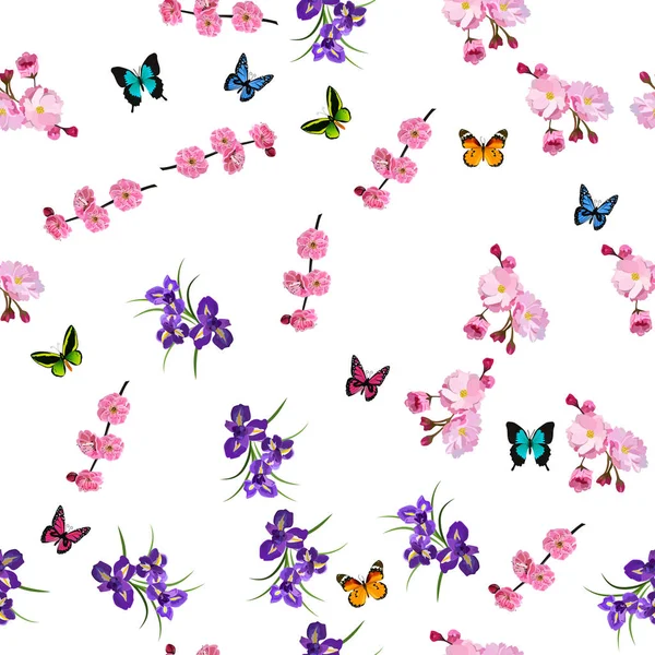 Lila Irisblüten — Stockvektor