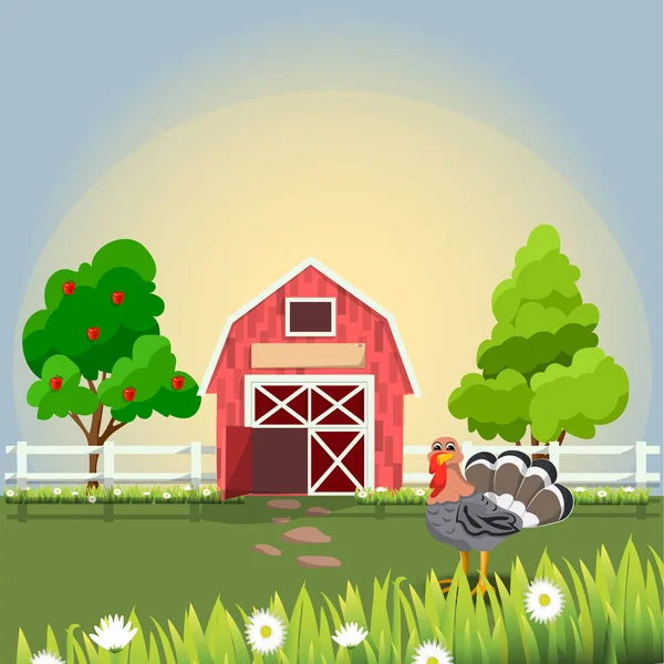 Animales de granja felices y alegres — Vector de stock