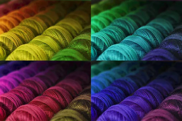 Colorful yarn shoted in store — Stock Photo, Image