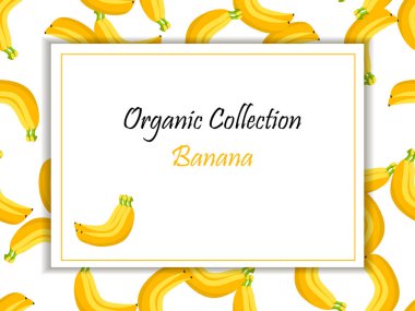 Vektör kare etiketi, muz reçeli, sos veya meyve suyu