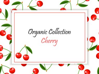 Vektör kare cheryy etiketi