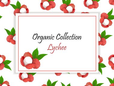 Vintage meyve afiş tasarımı Lychee ile