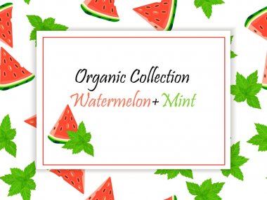 Tatlı sulu dilim karpuz ve nane