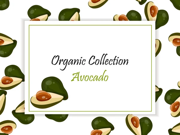 Абстрактная этикетка фруктов авокадо — стоковый вектор