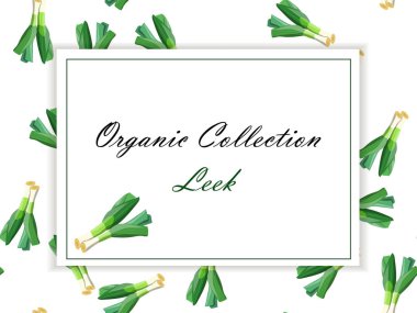 Vektör sebze gıda afiş. Pırasa kroki.