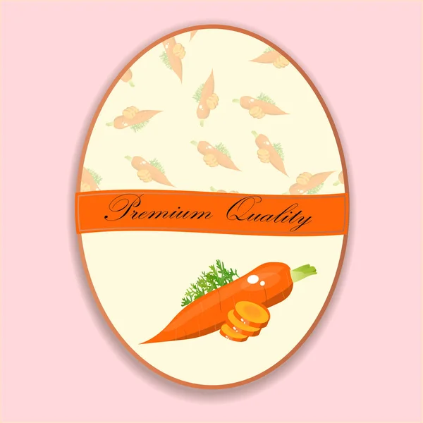 Étiquette ou autocollant de carotte fraîche . — Image vectorielle