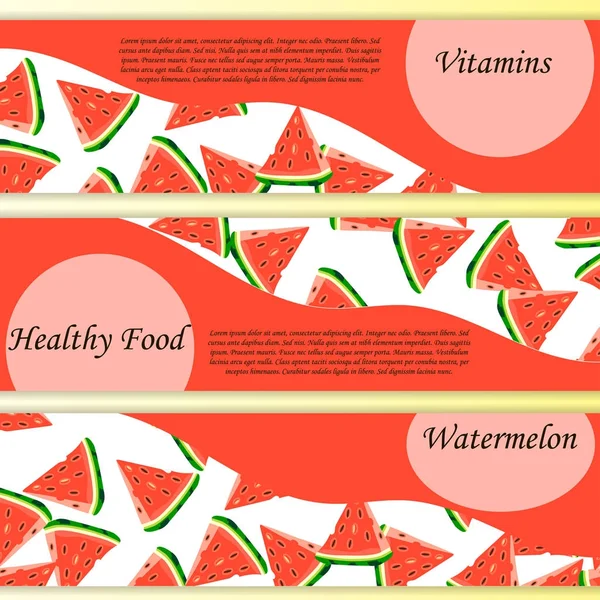 Süße saftige Scheibe Wassermelone — Stockvektor