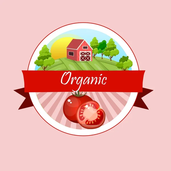 Vintage plakat szablon etykiety pomidor — Wektor stockowy
