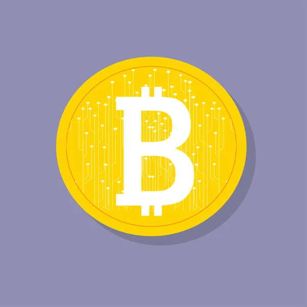 Bitcoin. Moeda digital — Vetor de Stock