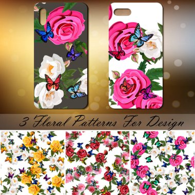 Telefon kapağı gül ve kelebekler
